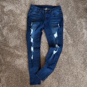 Venus Dark Blue Distressed Skinny Jeans